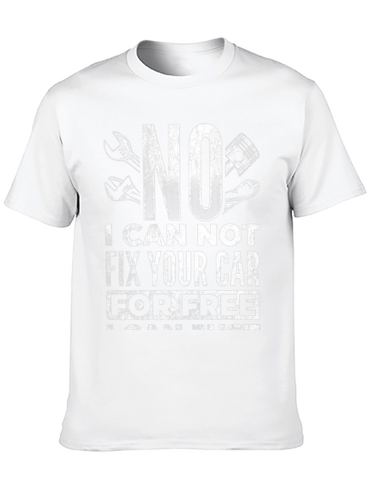 Funny Car Mechanic T-Shirt - No Free Fixes