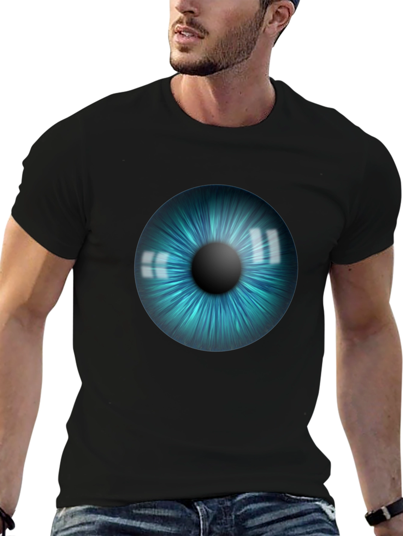 Eye See You Graphic Tee - Black Cotton T-Shirt