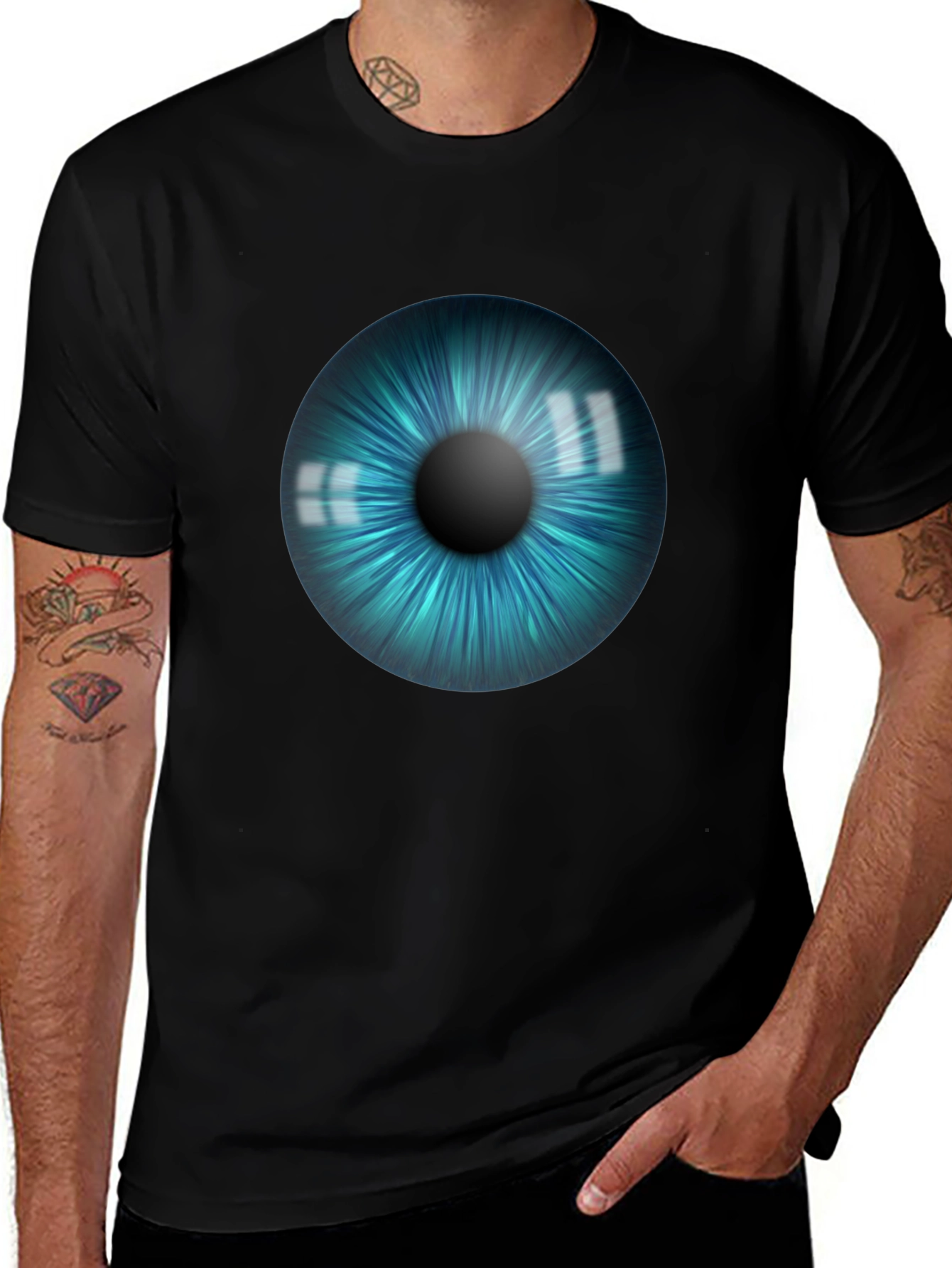 Eye See You Graphic Tee - Black Cotton T-Shirt