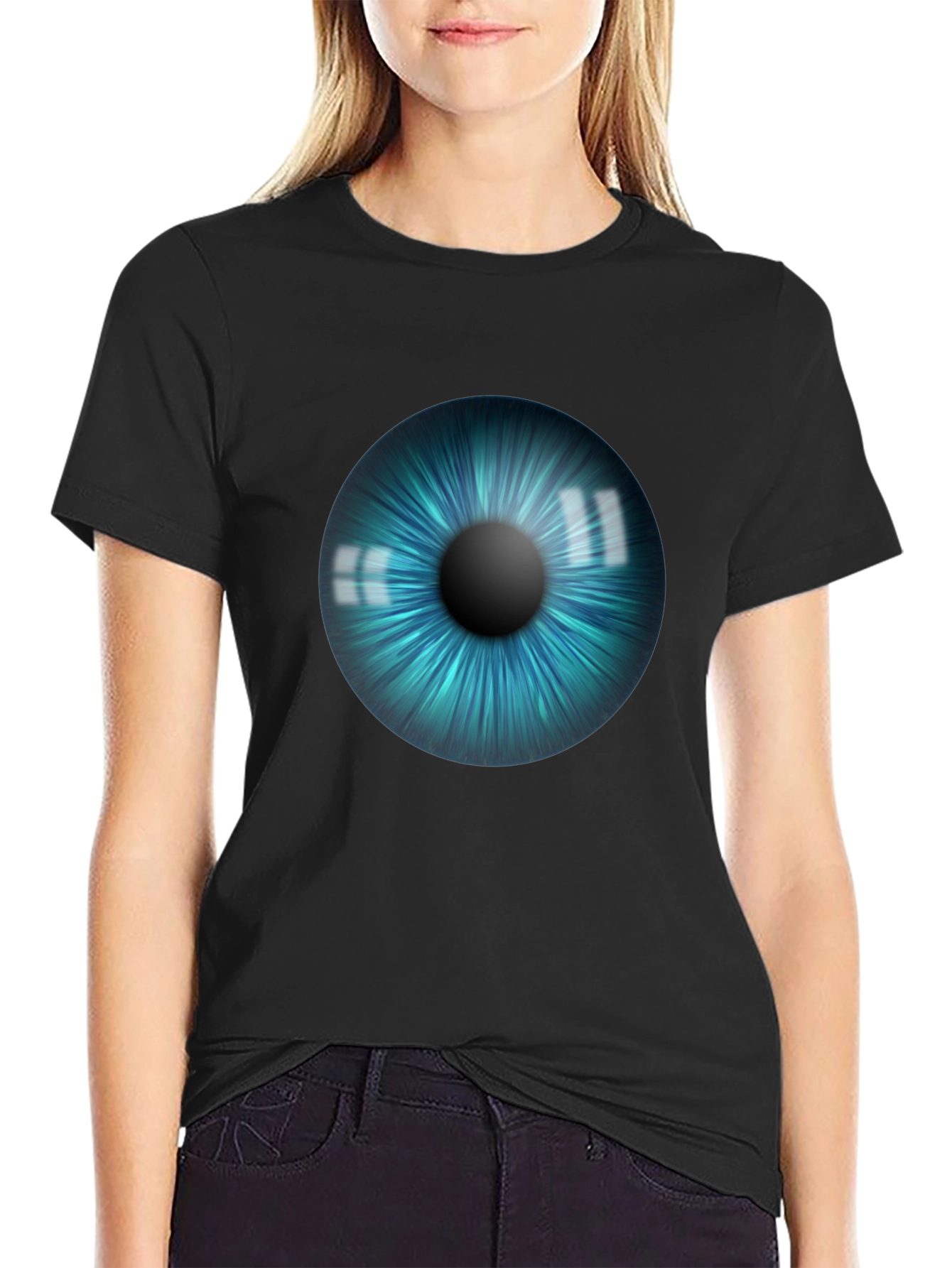 Eye See You Graphic Tee - Black Cotton T-Shirt