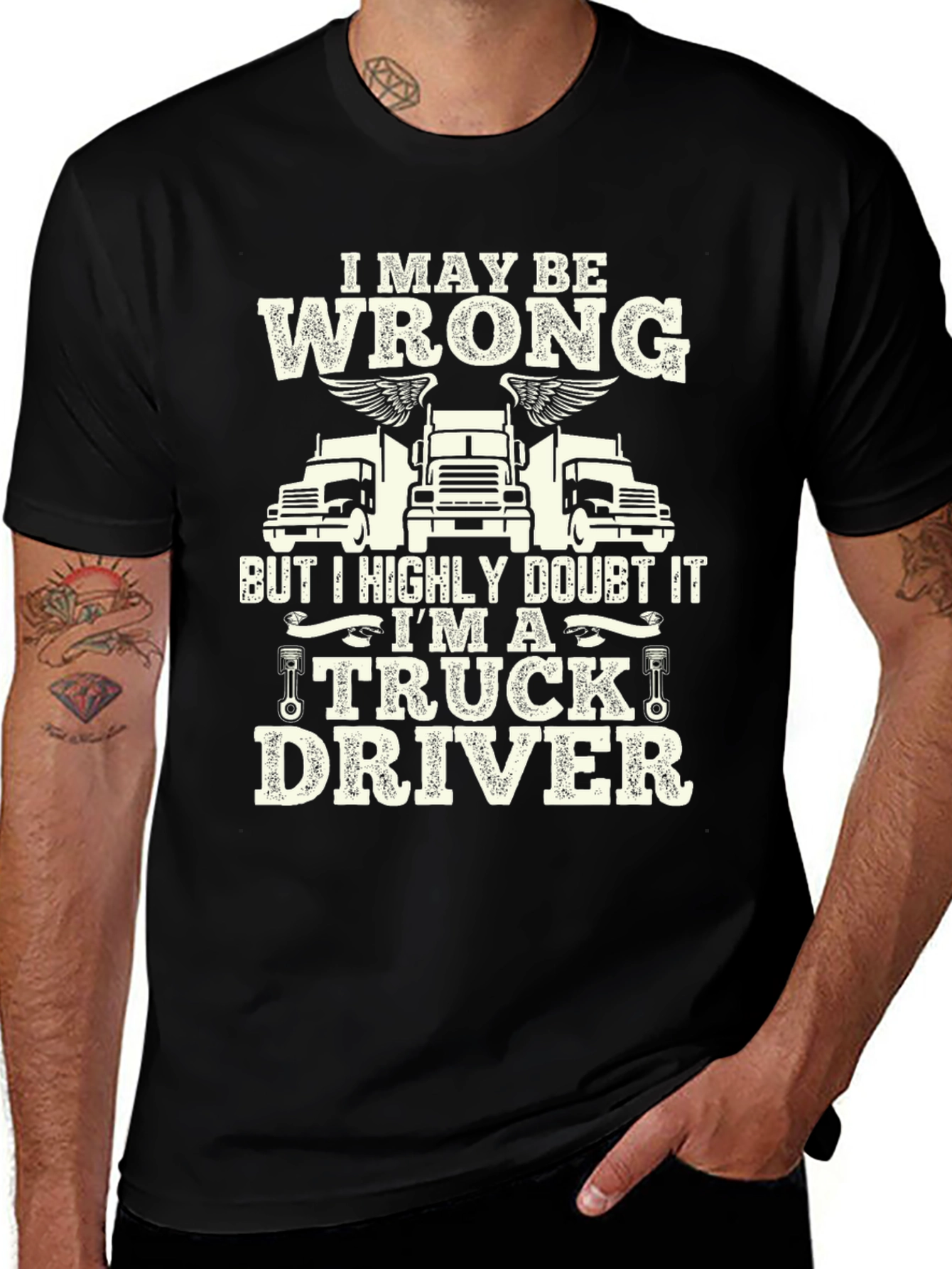 Truck Driver Graphic T-Shirt - Black