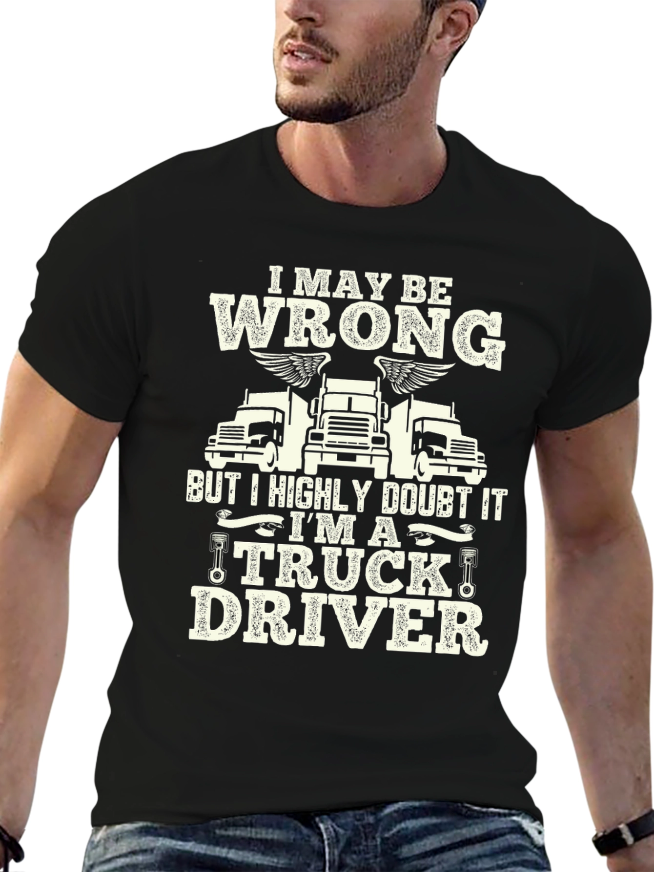 Truck Driver Graphic T-Shirt - Black