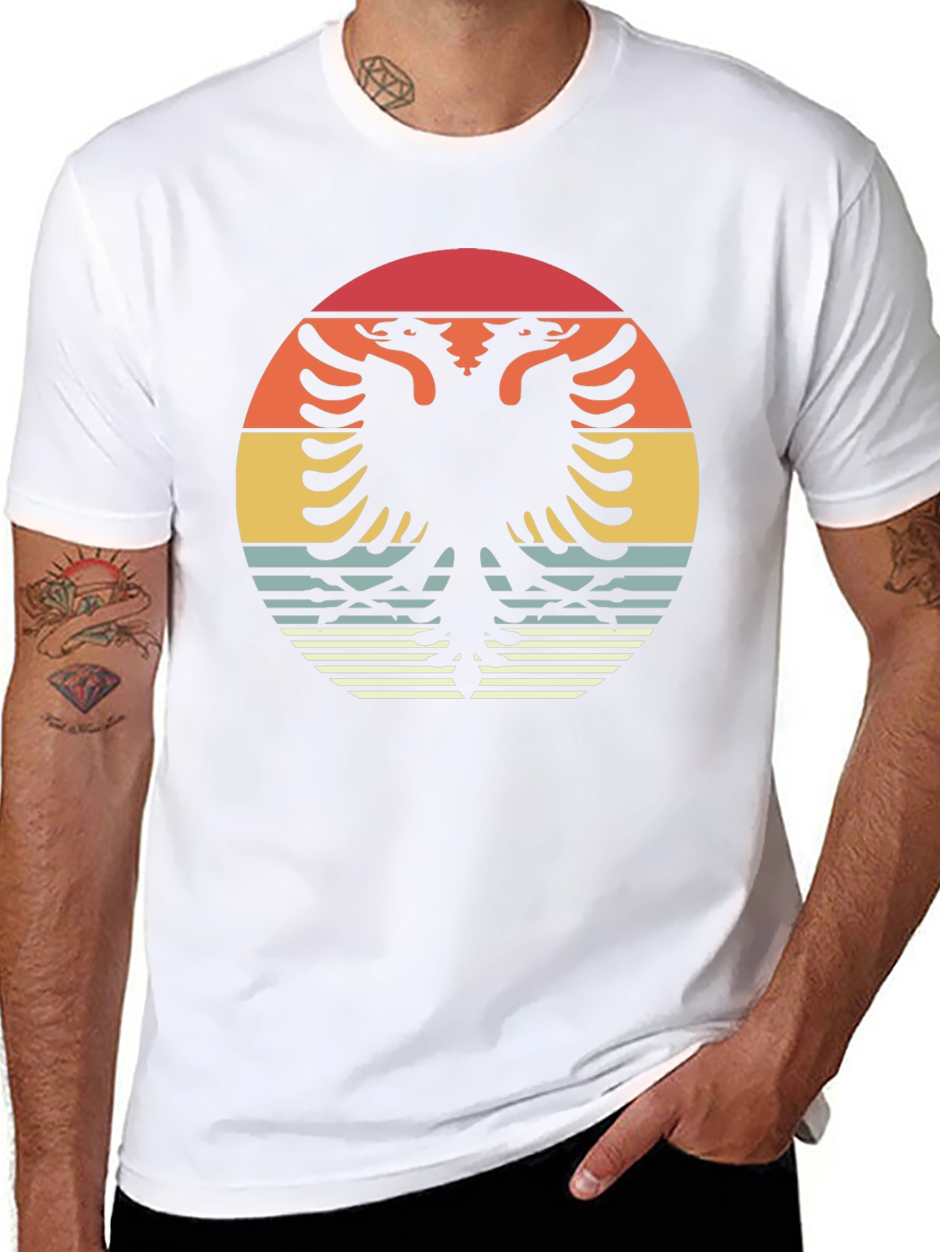 Retro Albanian Eagle Graphic T-Shirt