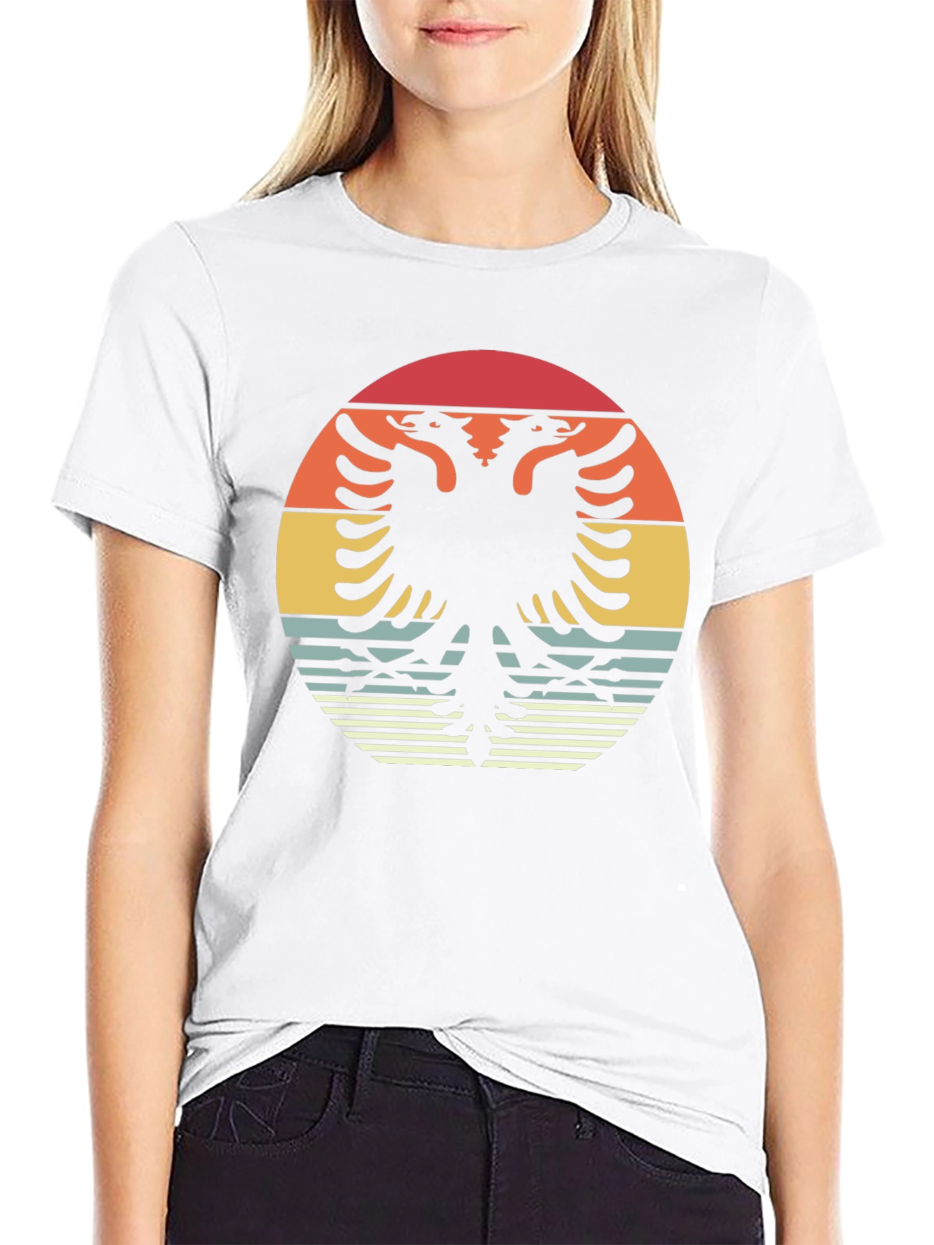 Retro Albanian Eagle Graphic T-Shirt