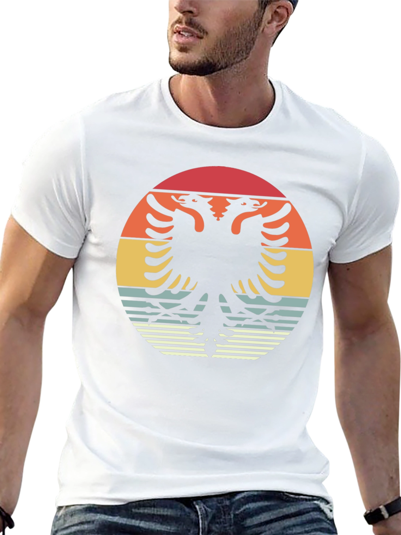 Retro Albanian Eagle Graphic T-Shirt