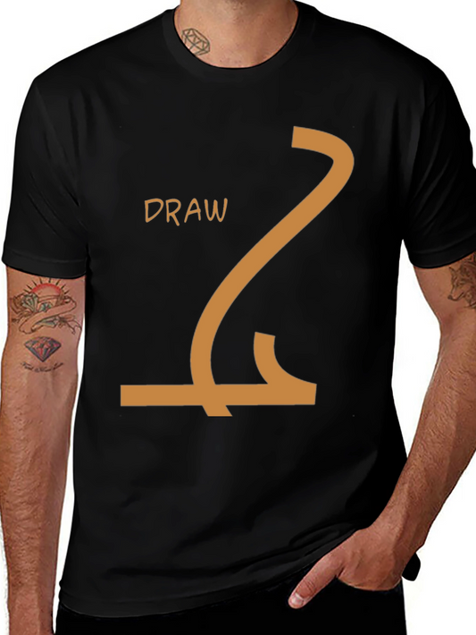 Draw Line Art T-Shirt - Creative Design Tee