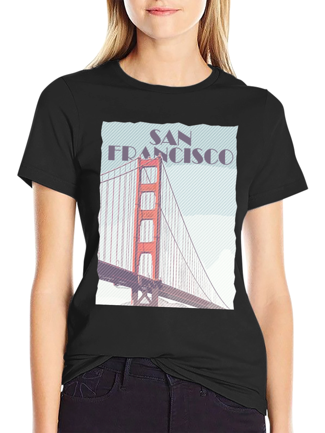 San Francisco Golden Gate Bridge Graphic Tee - Black