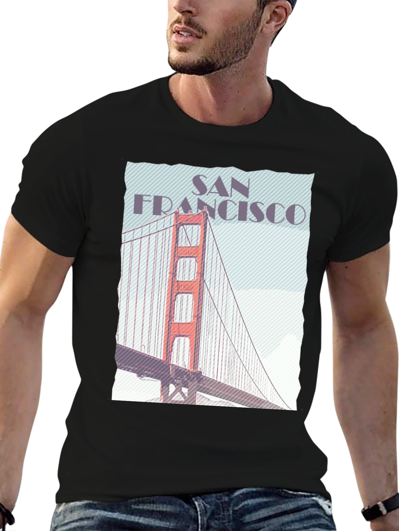 San Francisco Golden Gate Bridge Graphic Tee - Black