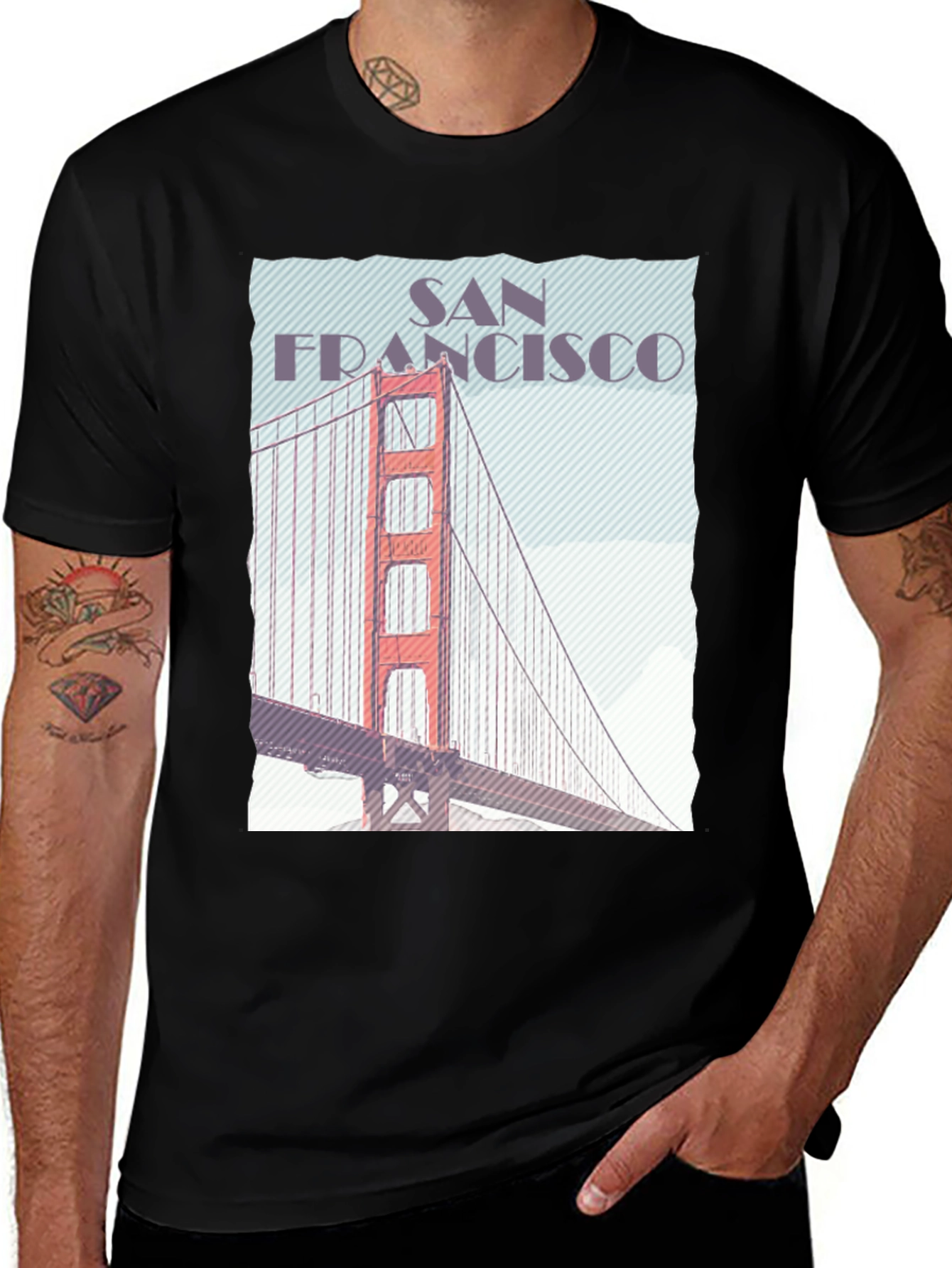 San Francisco Golden Gate Bridge Graphic Tee - Black