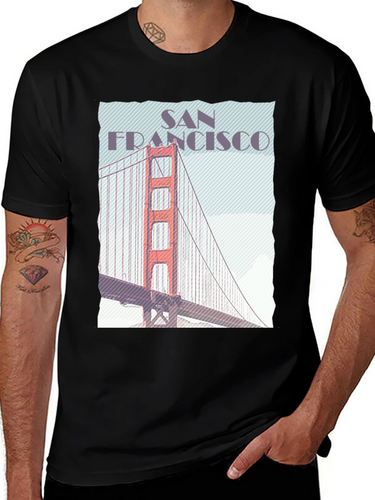 San Francisco Golden Gate Bridge Graphic Tee - Black