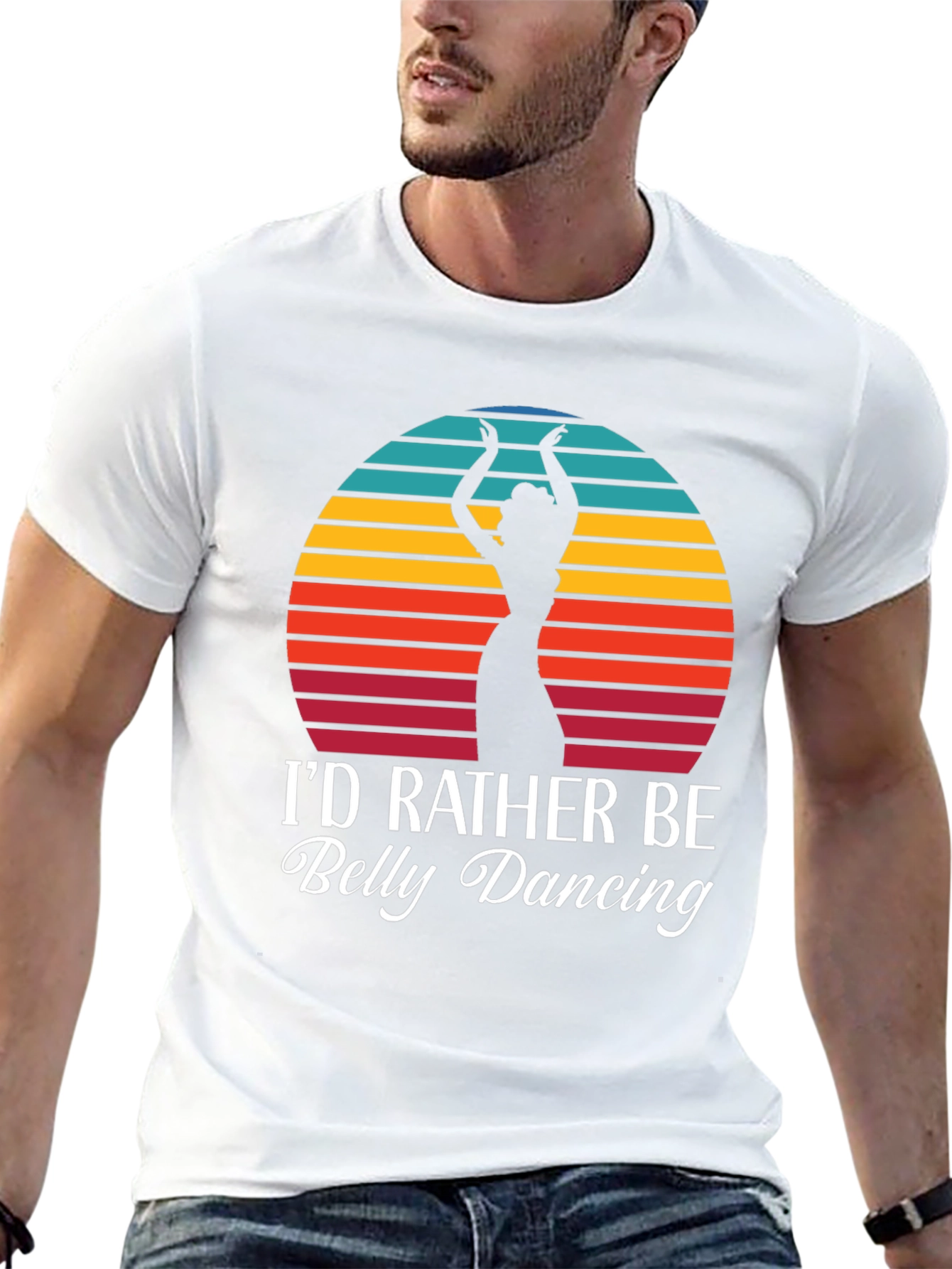 Belly Dancing T-Shirt - Retro Sunset Design