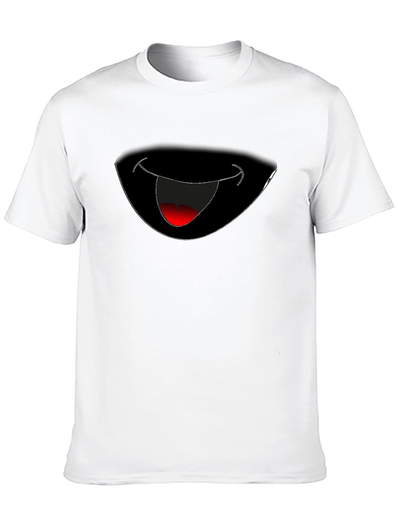 Funny Grinning Mouth Graphic Black T-Shirt