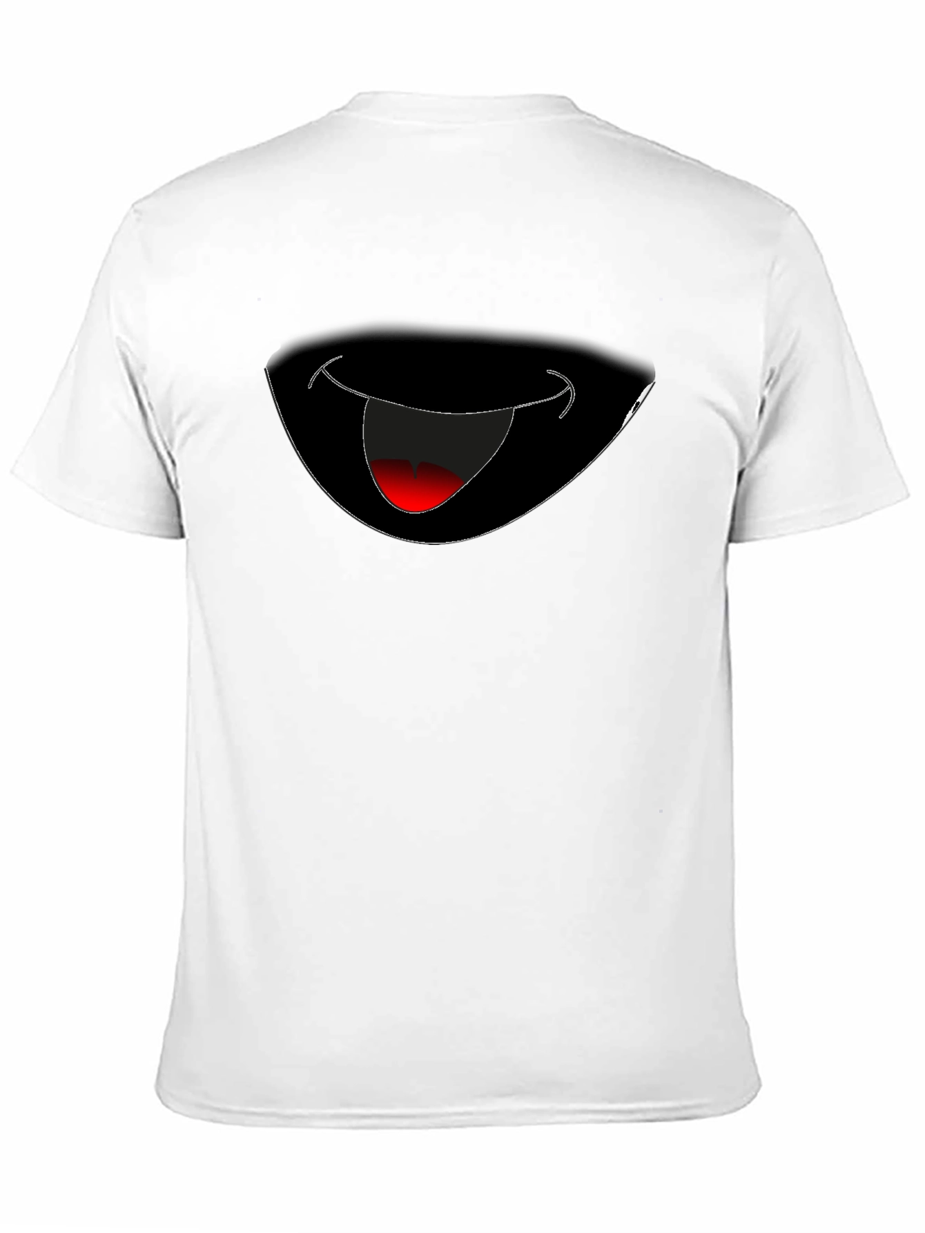 Funny Grinning Mouth Graphic Black T-Shirt
