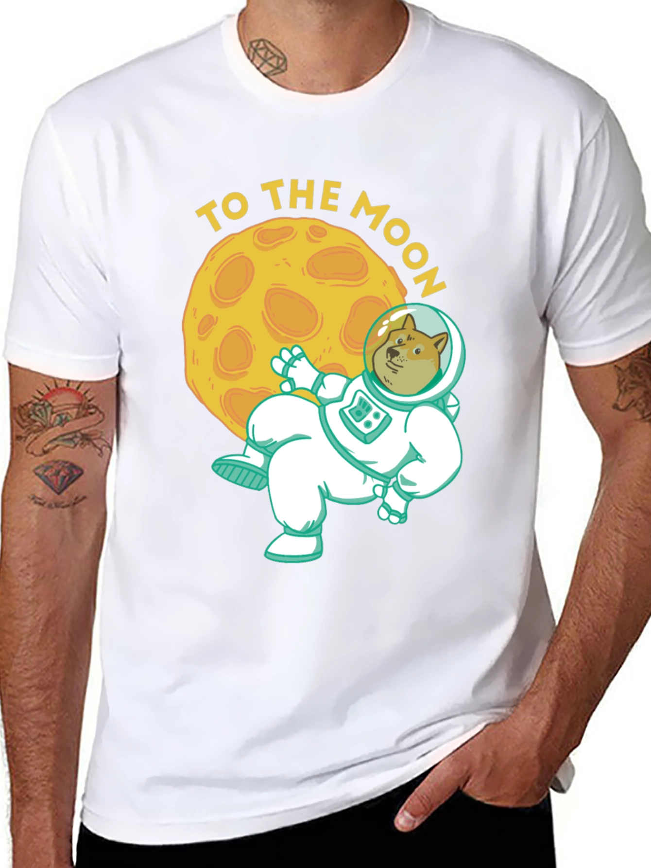 Doge To The Moon Black T-Shirt