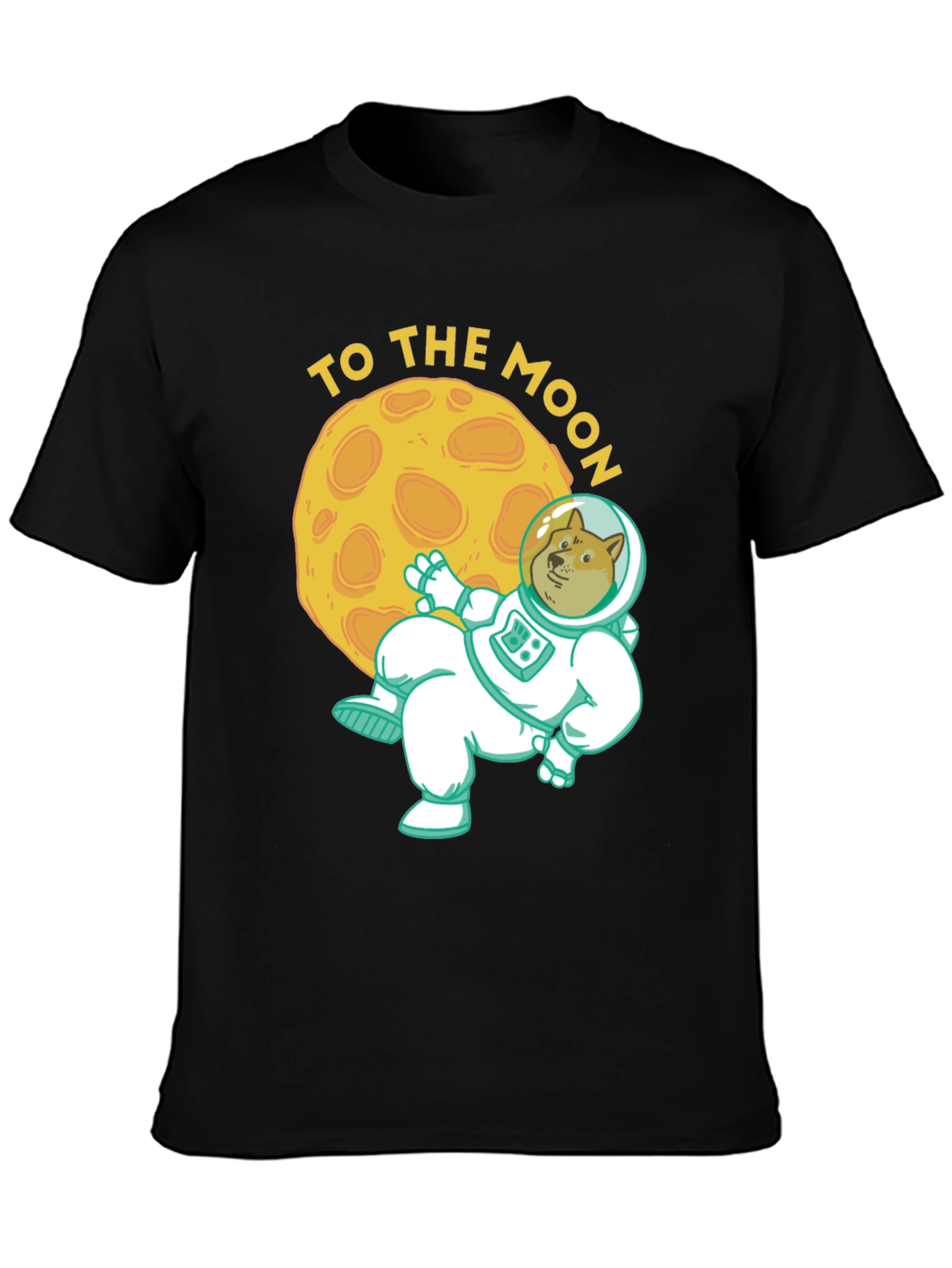 Doge To The Moon Black T-Shirt