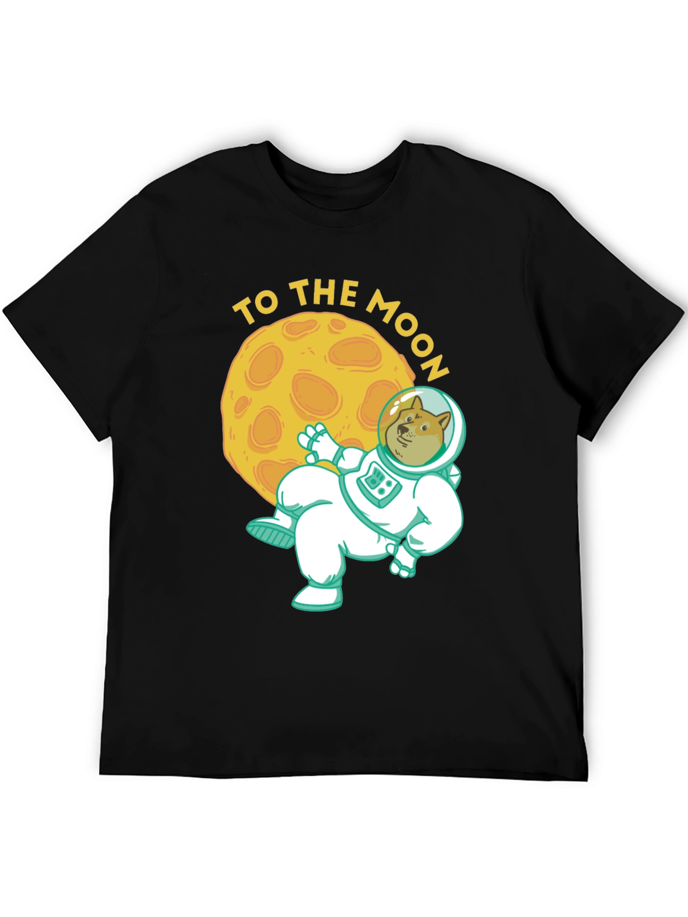 Doge To The Moon Black T-Shirt