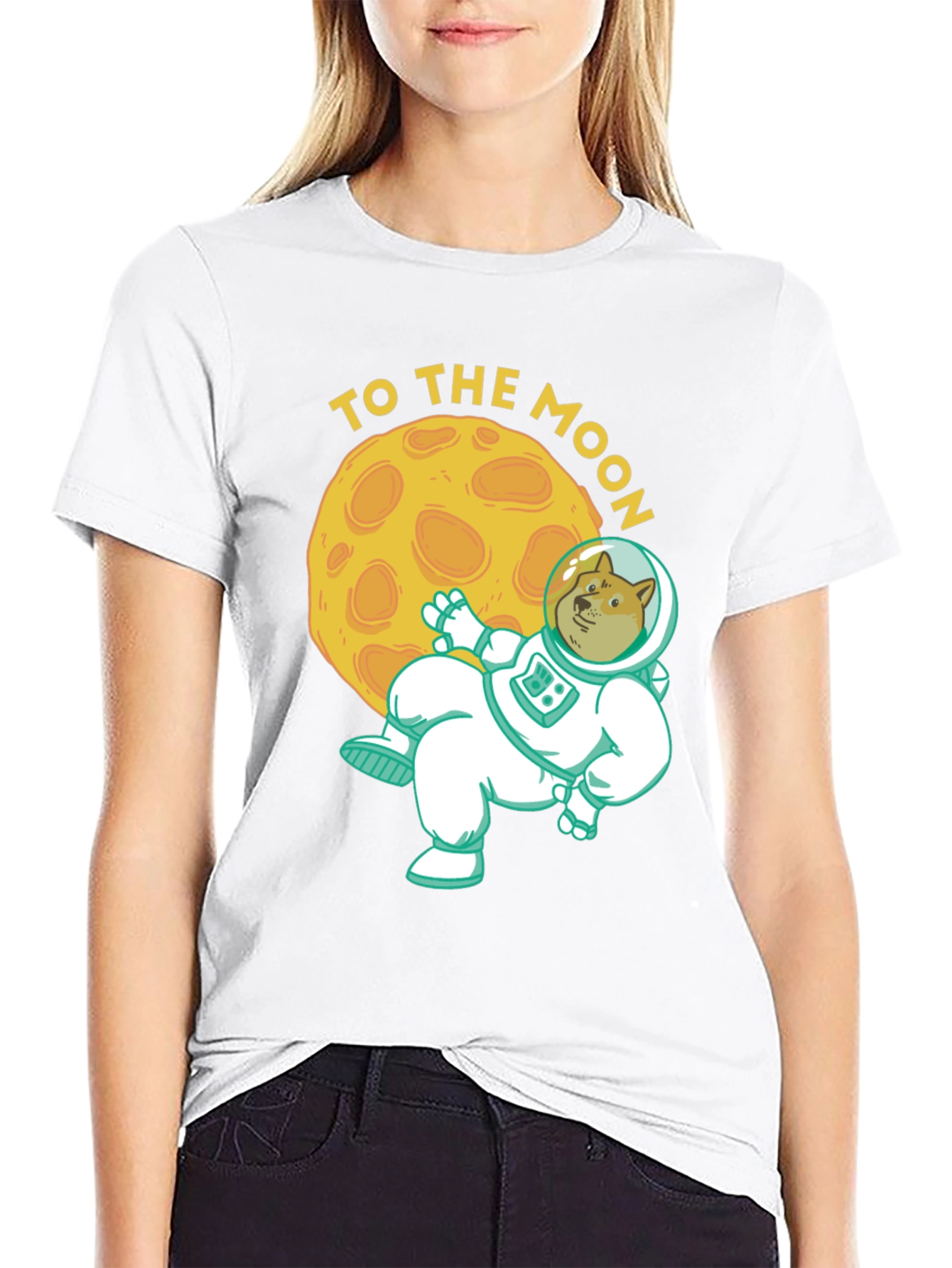 Doge To The Moon Black T-Shirt