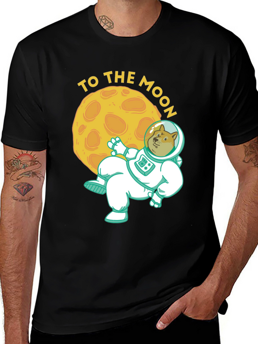 Doge To The Moon Black T-Shirt
