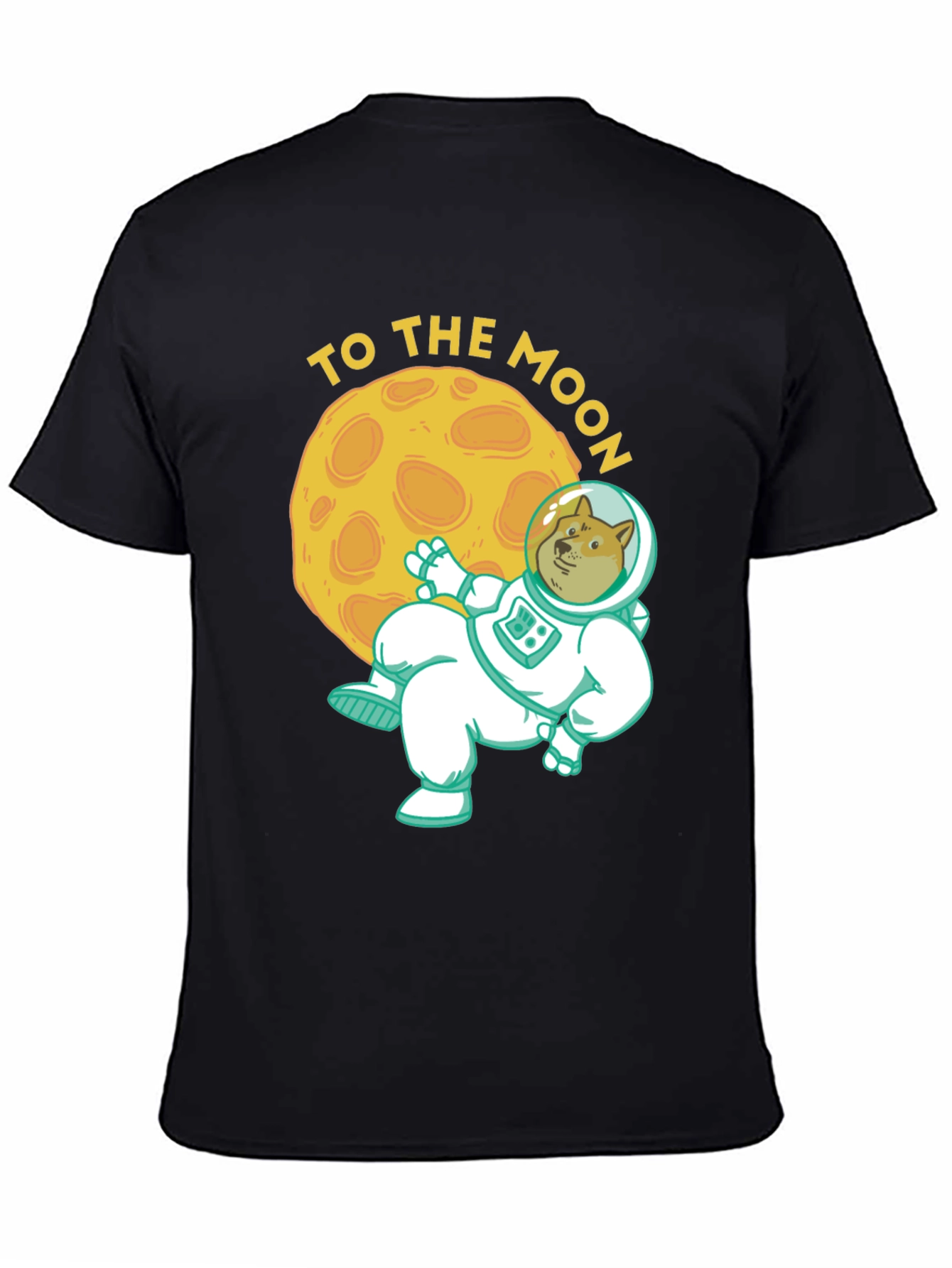 Doge To The Moon Black T-Shirt