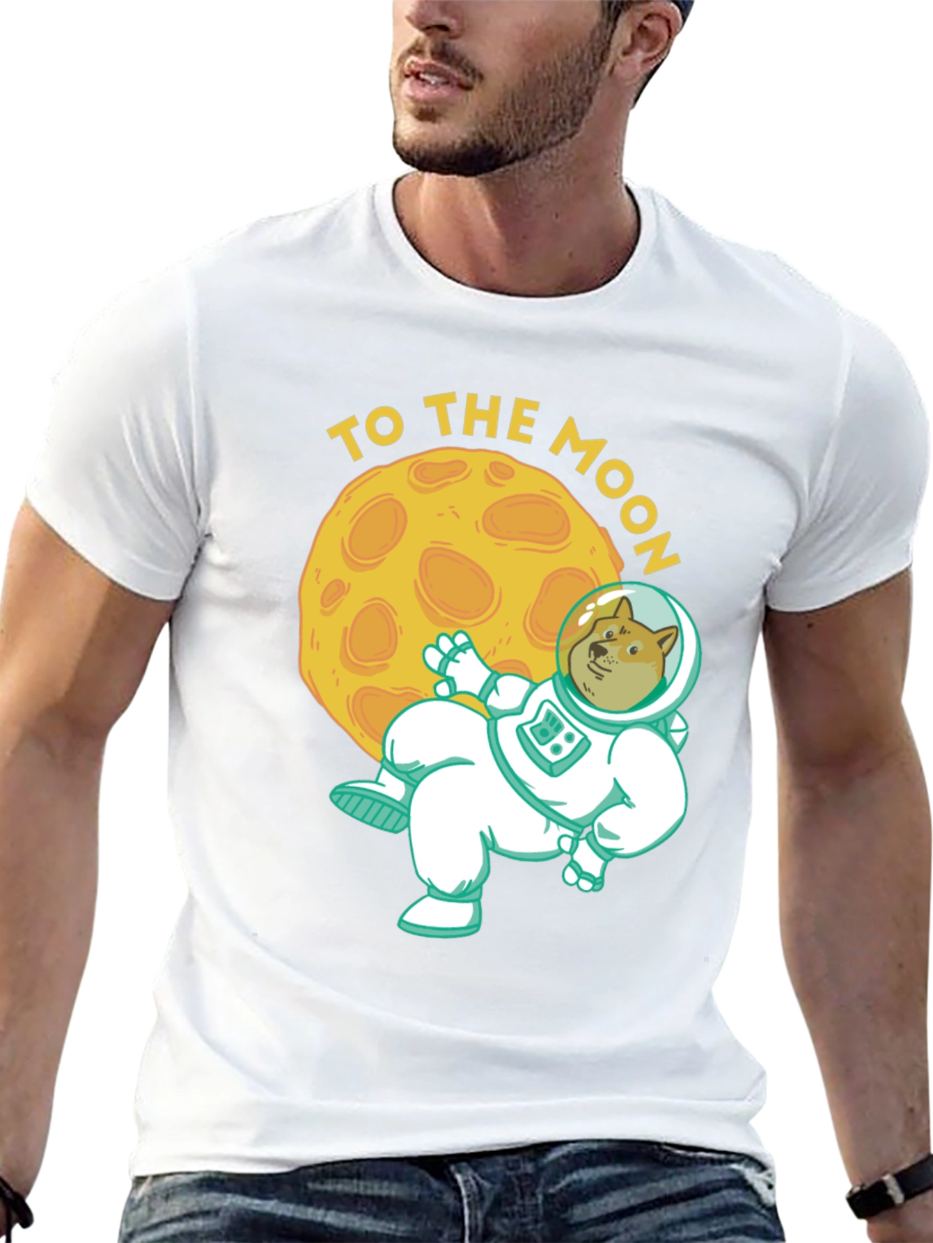 Doge To The Moon Black T-Shirt