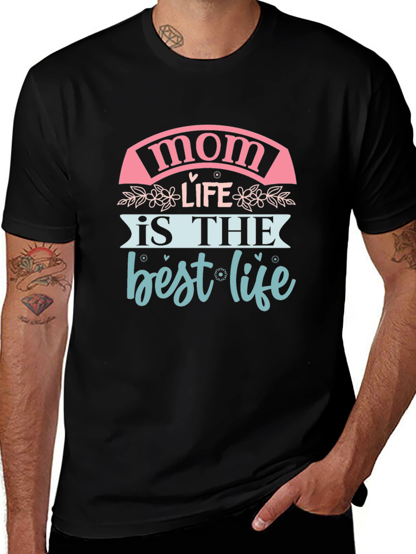 Mom Life is the Best Life Black Graphic Tee