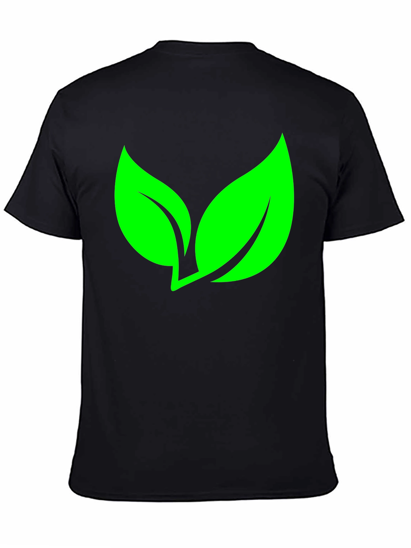 Eco-Friendly Leaf Graphic Black T-Shirt
