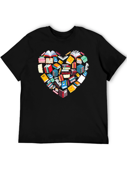 Book Lover Heart Graphic T-Shirt