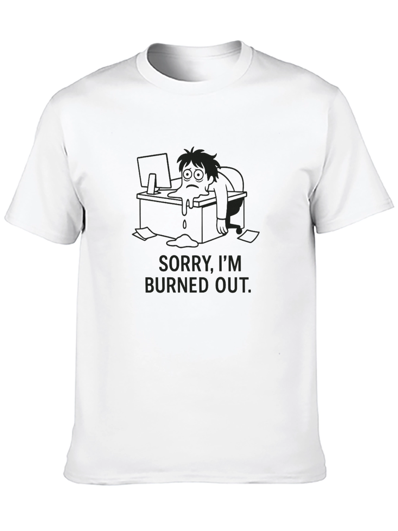 Burned Out Graphic Tee - Funny Tired T-Shirt