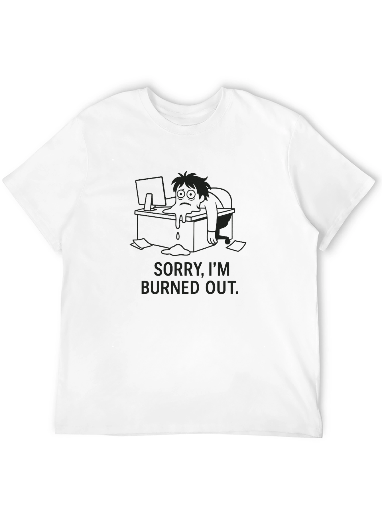 Burned Out Graphic Tee - Funny Tired T-Shirt