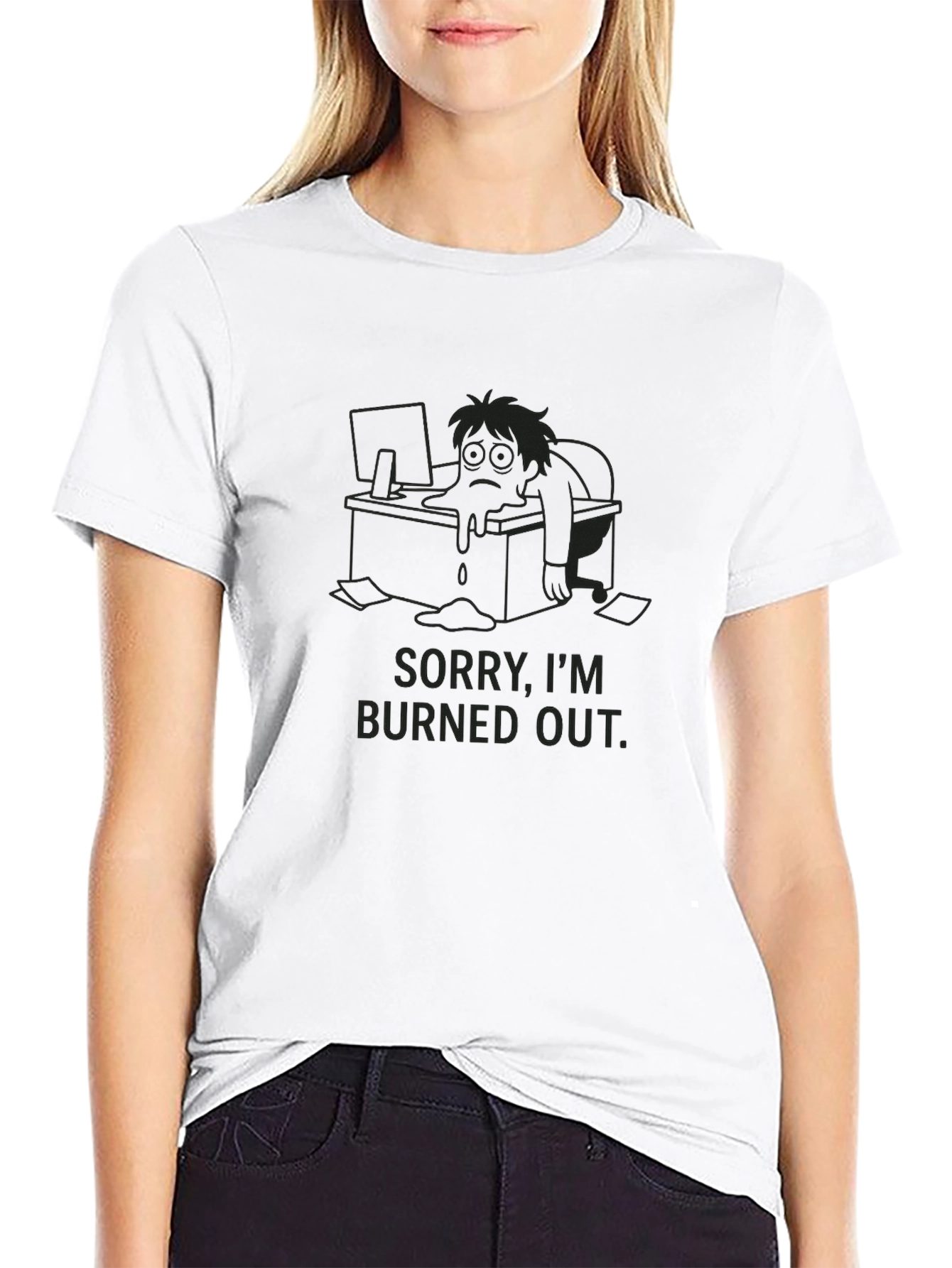 Burned Out Graphic Tee - Funny Tired T-Shirt
