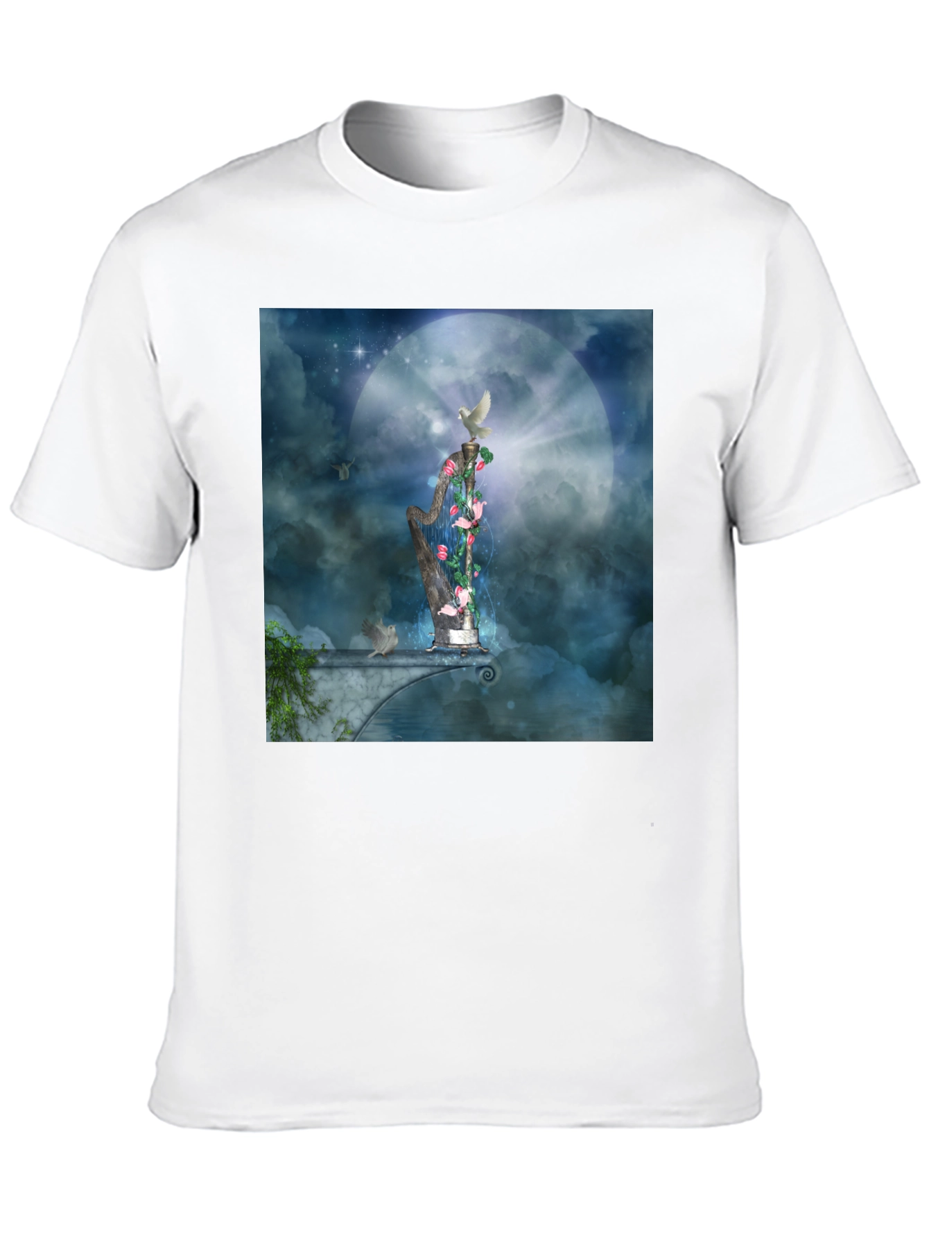 Artistic Harp Graphic T-Shirt