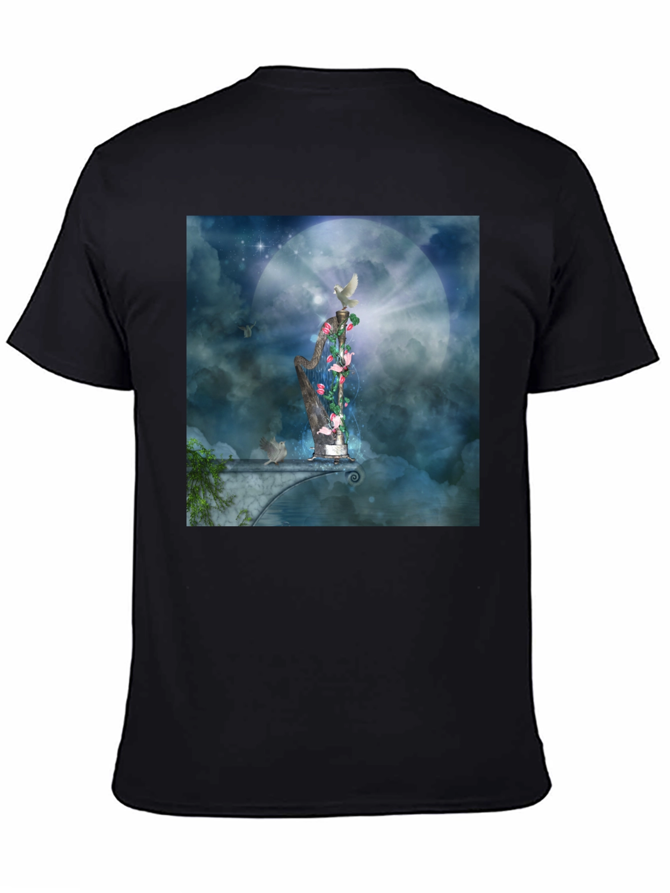 Artistic Harp Graphic T-Shirt