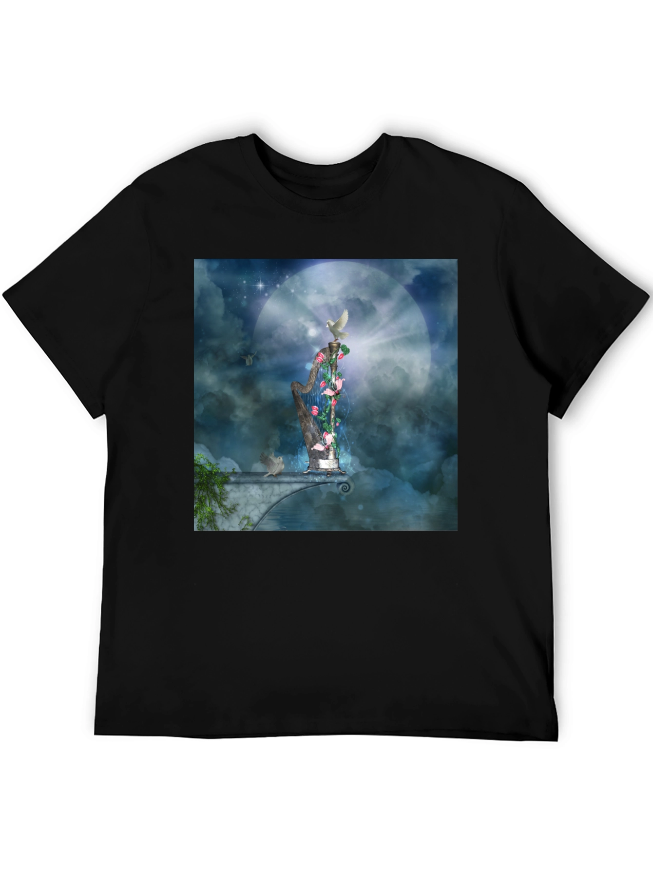 Artistic Harp Graphic T-Shirt