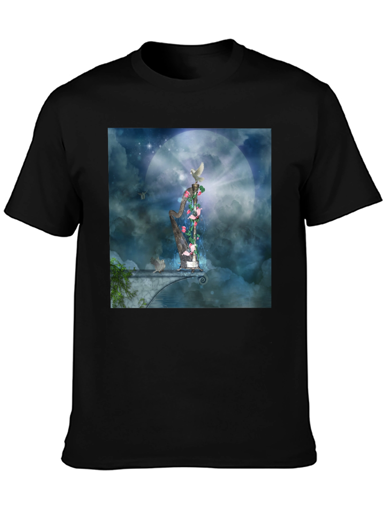 Artistic Harp Graphic T-Shirt