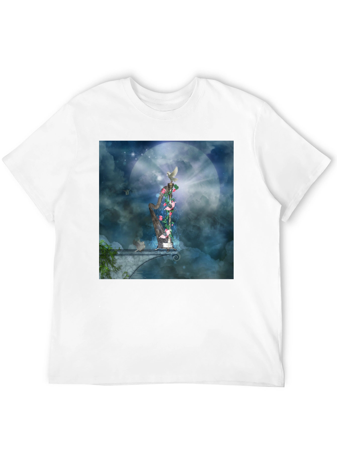 Artistic Harp Graphic T-Shirt