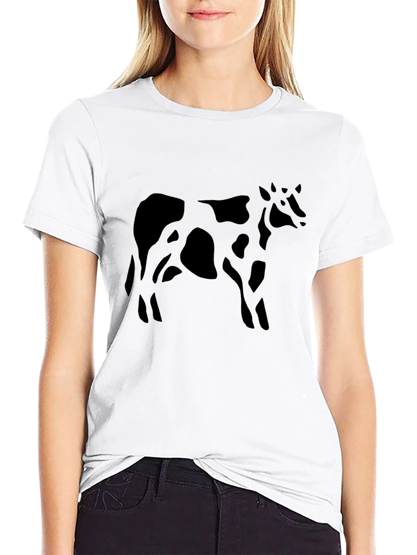 Black Cow Print T-Shirt - Casual Comfort