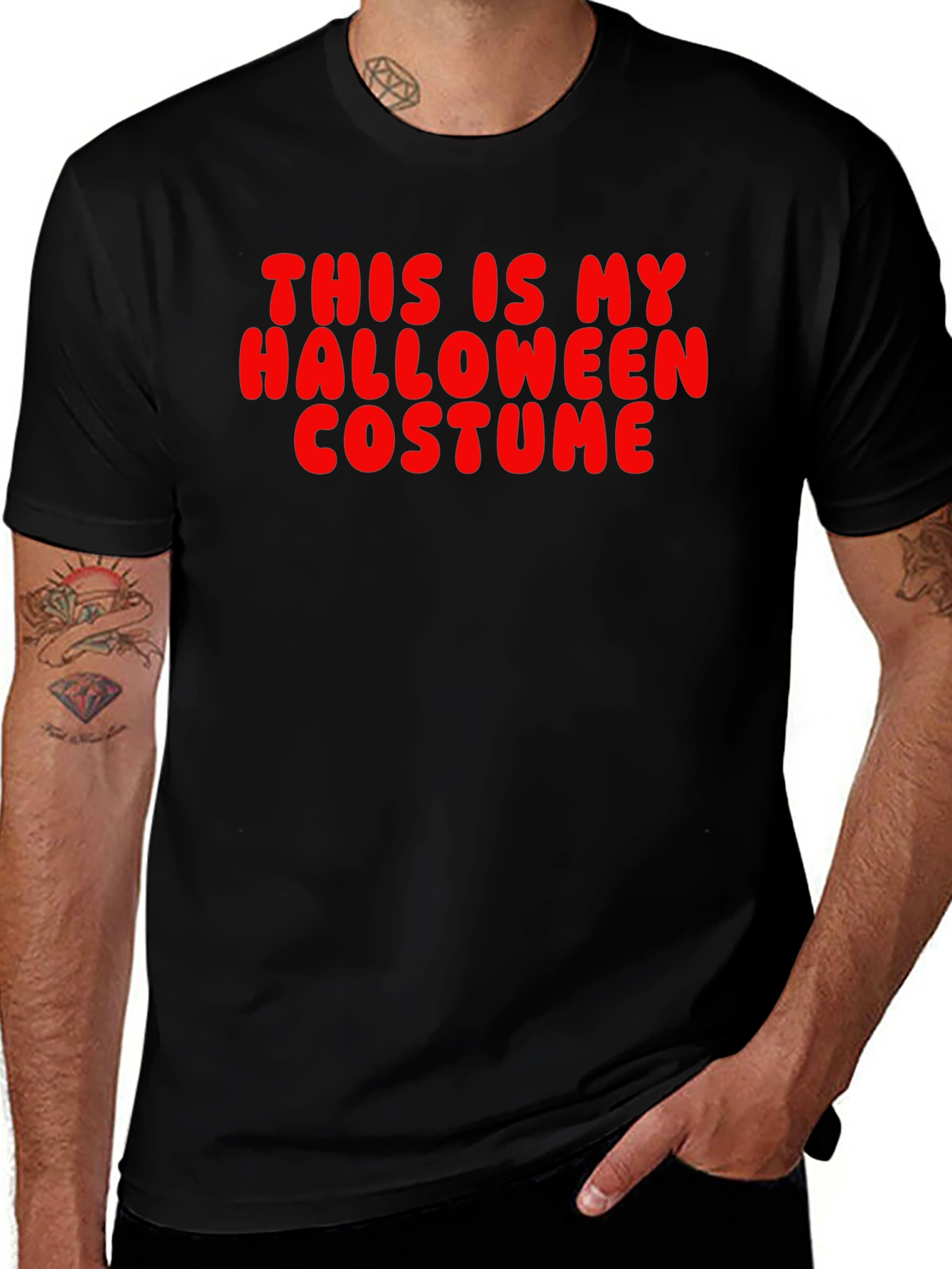 Funny Halloween Costume T-Shirt - Red Text