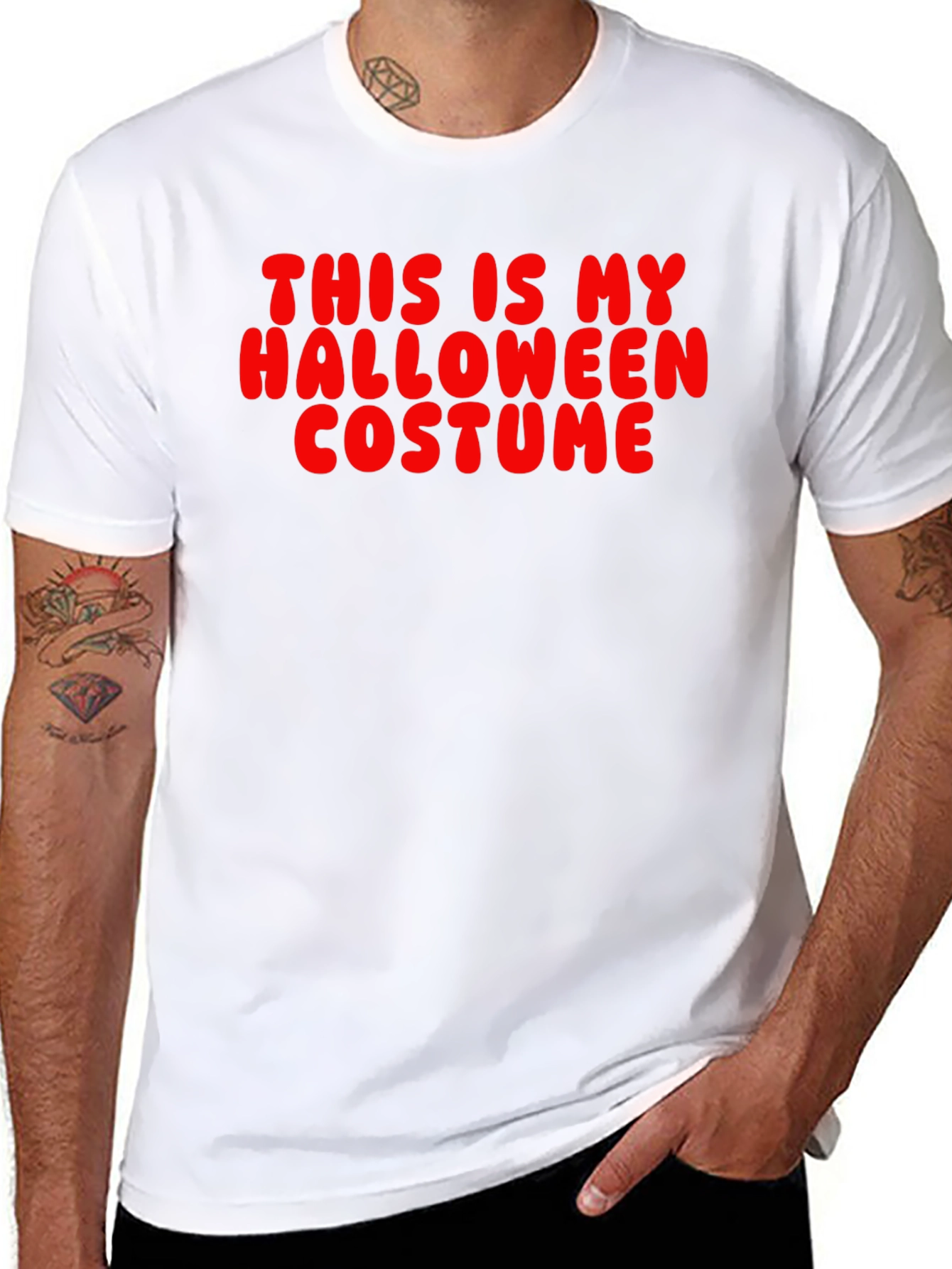 Funny Halloween Costume T-Shirt - Red Text