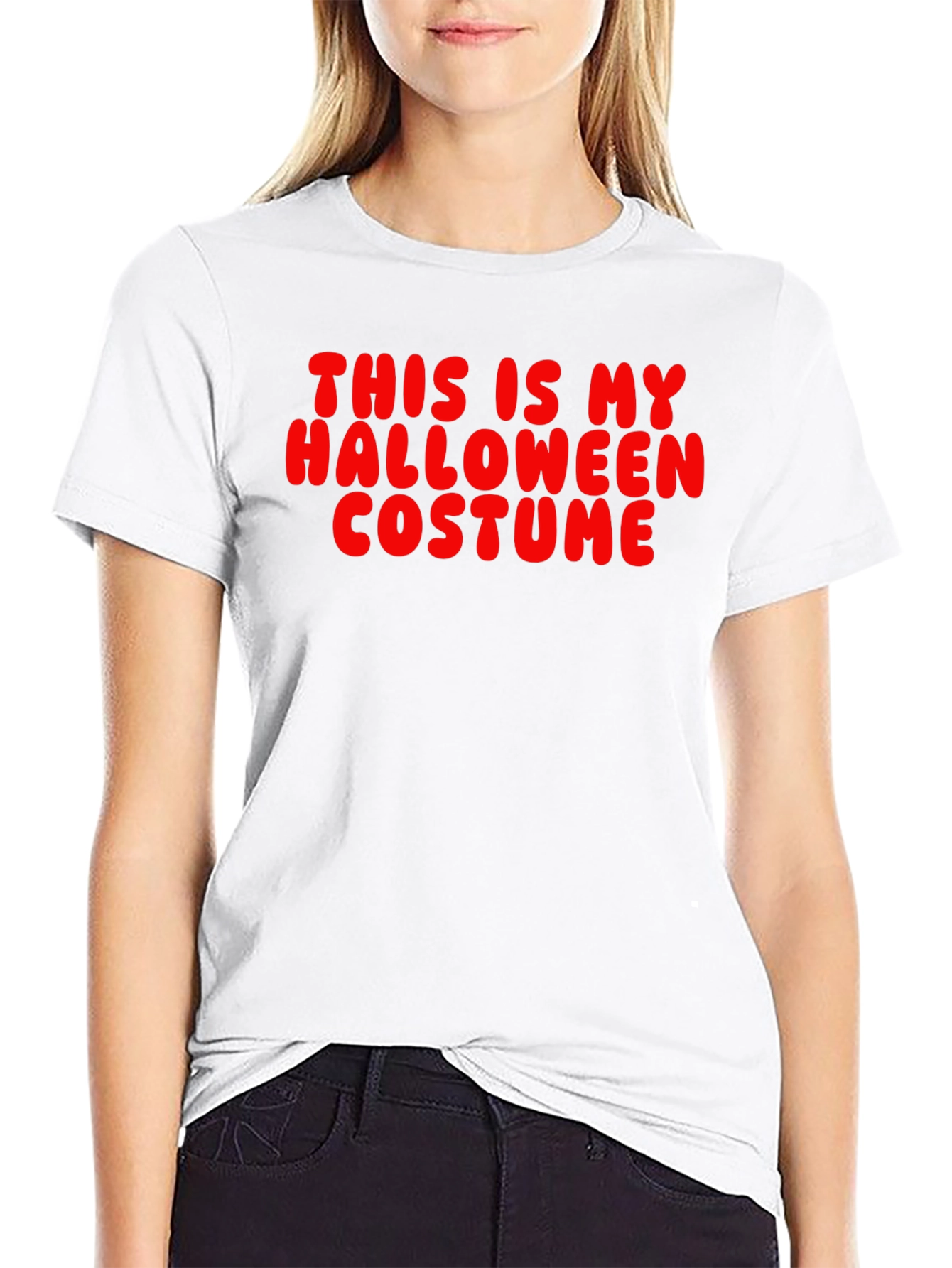 Funny Halloween Costume T-Shirt - Red Text