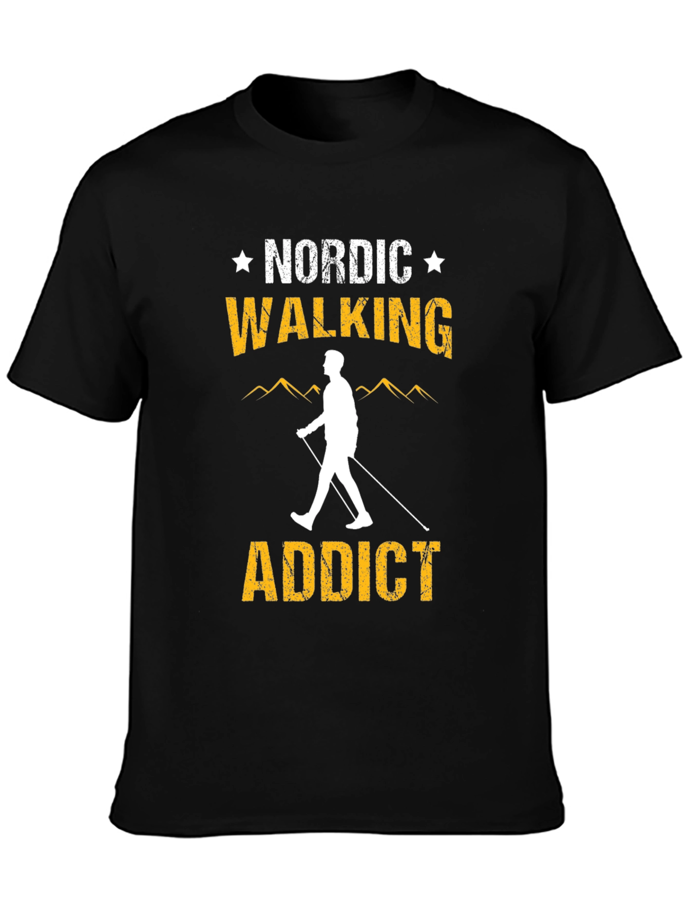 Nordic Walking Addict Black T-Shirt
