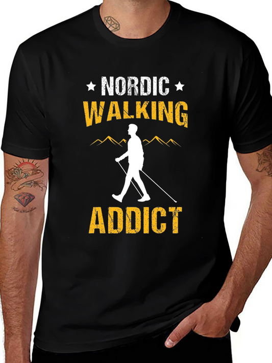 Nordic Walking Addict Black T-Shirt