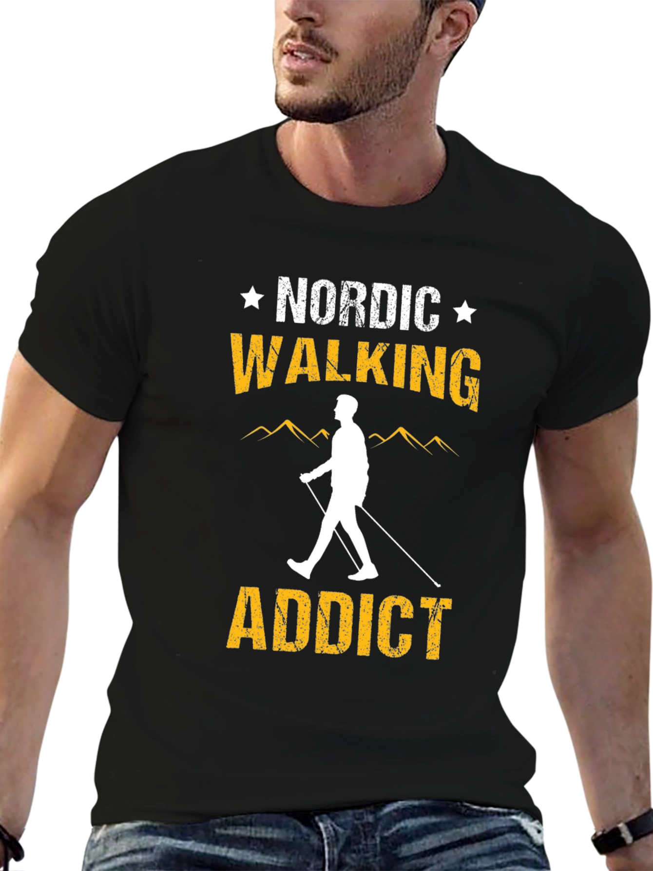 Nordic Walking Addict Black T-Shirt