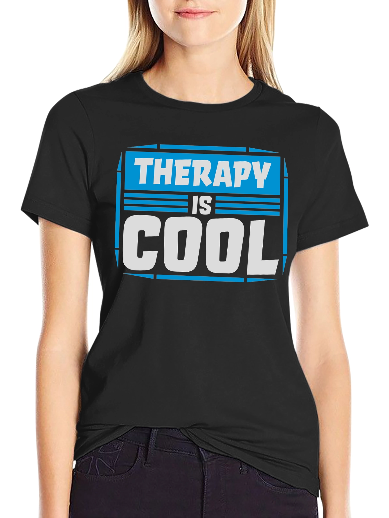 Therapy Is Cool Graphic Tee - Unisex Black T-Shirt
