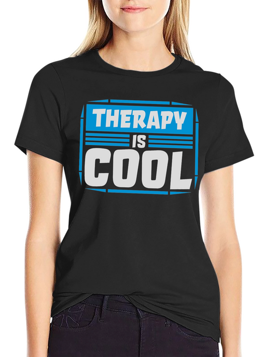 Therapy Is Cool Graphic Tee - Unisex Black T-Shirt