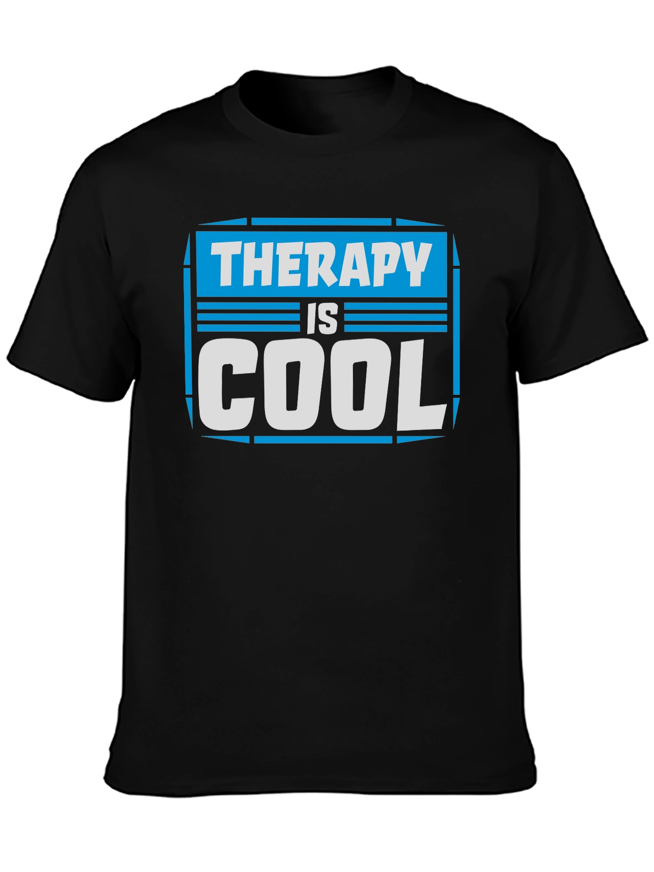 Therapy Is Cool Graphic Tee - Unisex Black T-Shirt