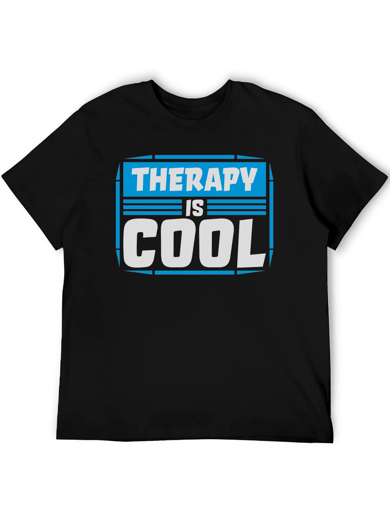 Therapy Is Cool Graphic Tee - Unisex Black T-Shirt