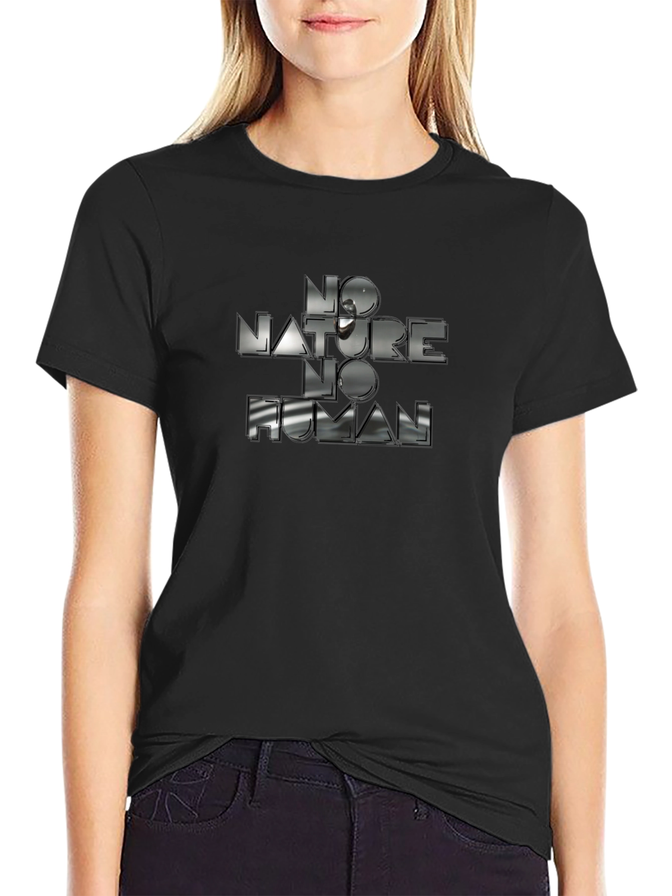 No Nature No Human Graphic Tee - Black