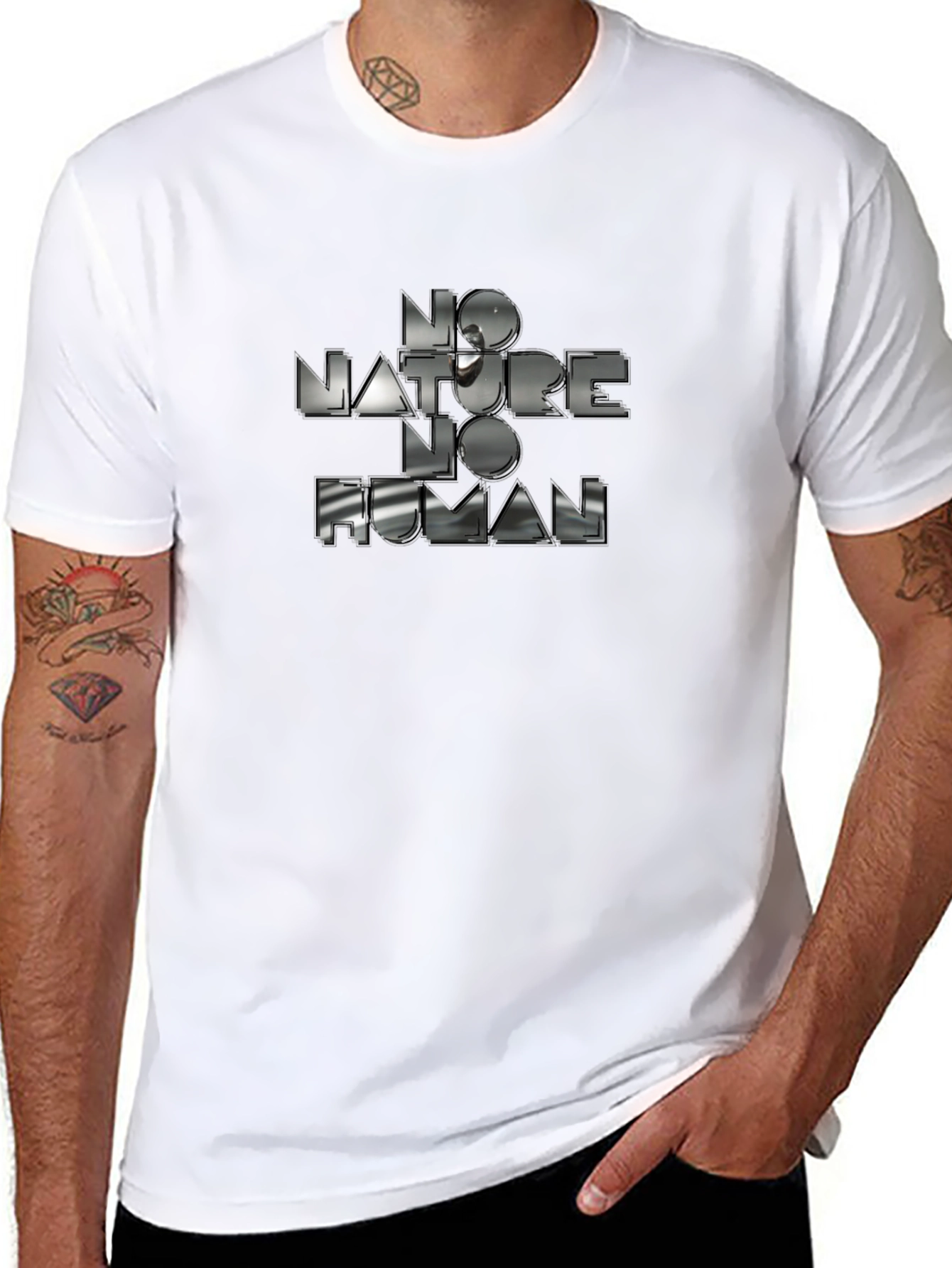 No Nature No Human Graphic Tee - Black