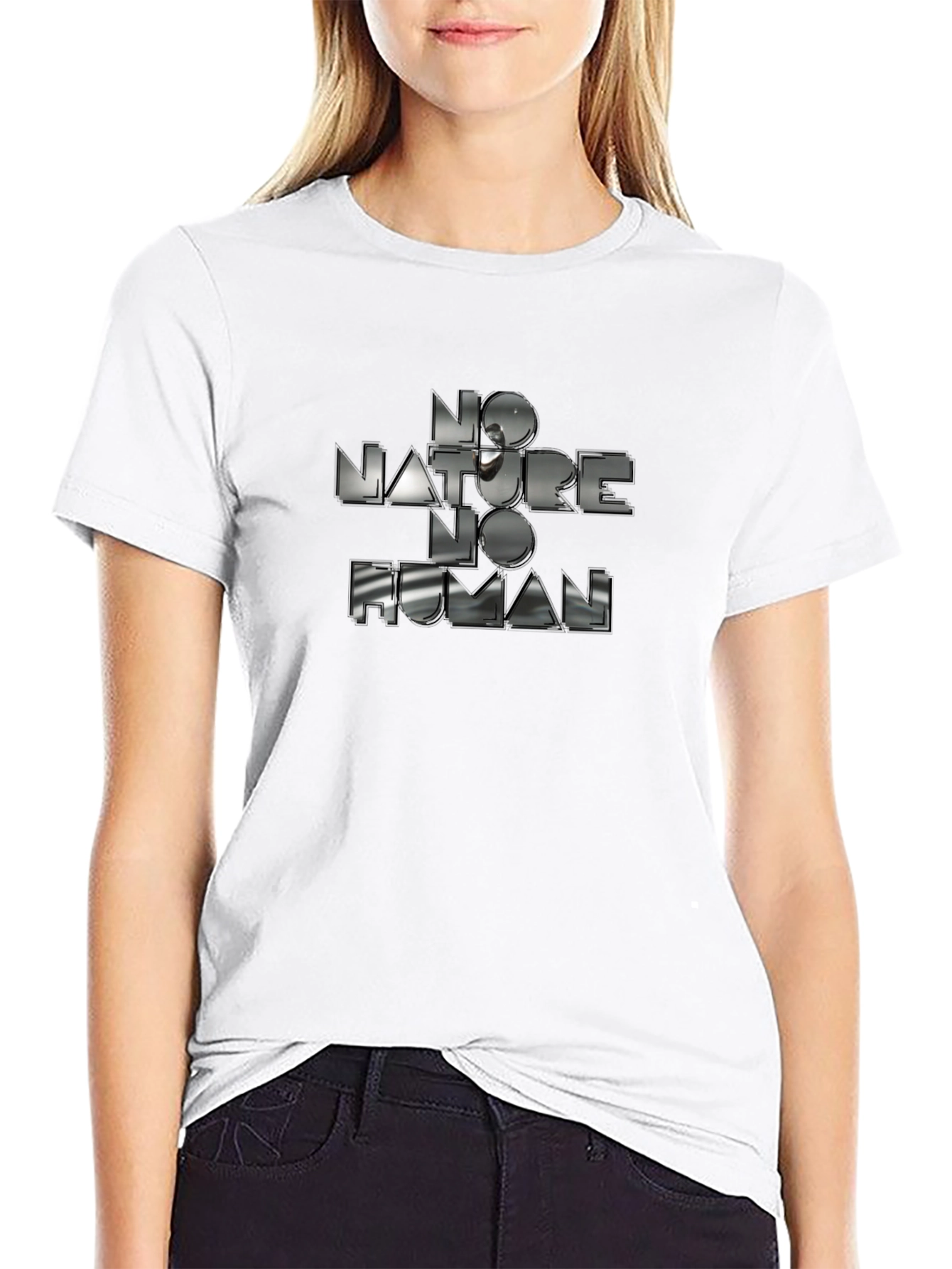 No Nature No Human Graphic Tee - Black