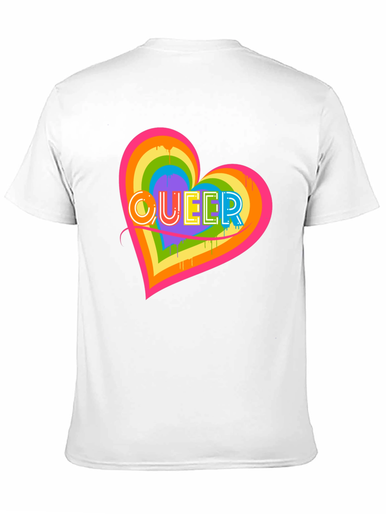 Queer Heart Graphic T-Shirt Pride Month LGBT Rainbow Tee